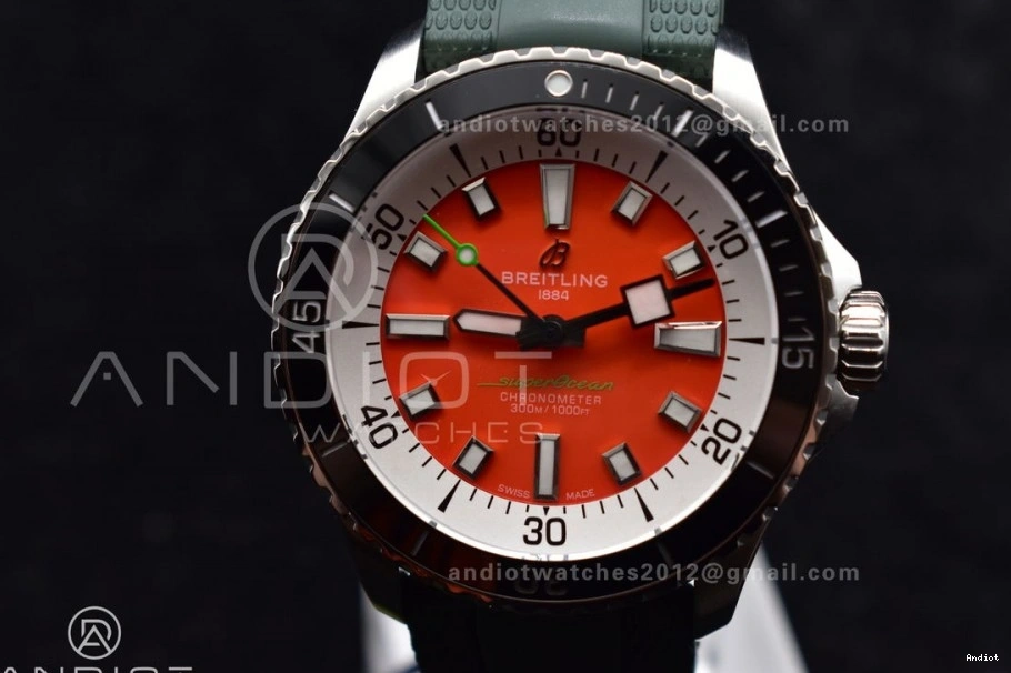 Rubber Strap Orange on Dial Edition Best SS BLSF 1:1 Automatic Green SuperOcean 42 A2824 0507